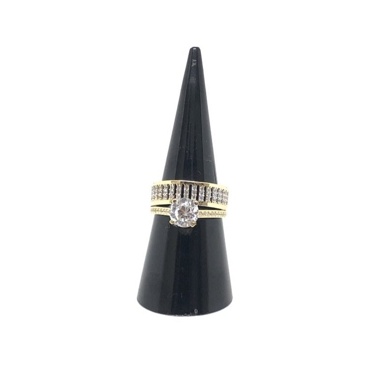 14ct Wide Band Solitaire