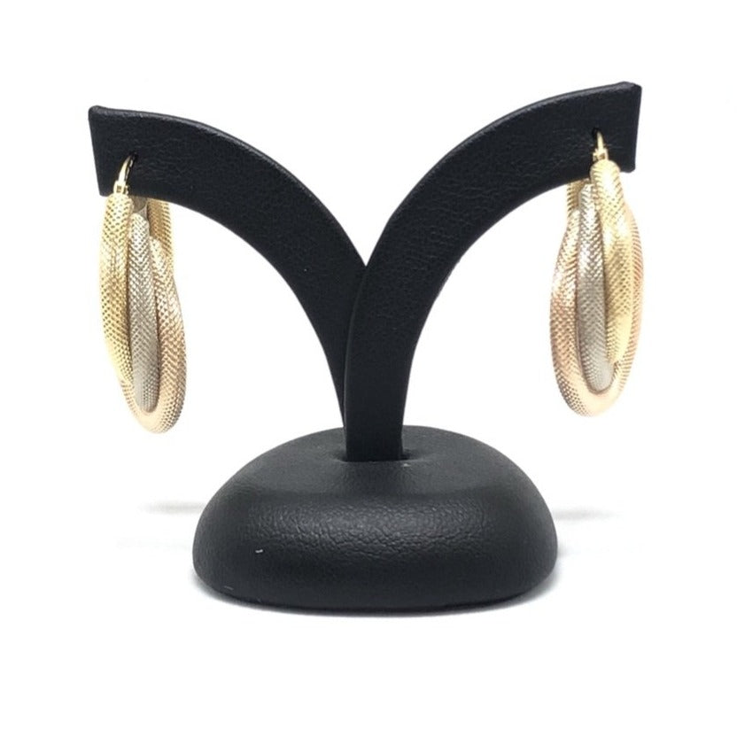 18ct Tri-Tone Hoop Earrings